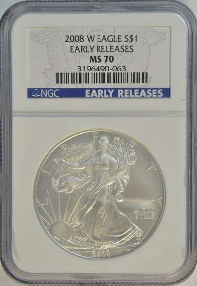 Flawless NGC MS70 graded 2008-W Early Releases $1. NGC MS70