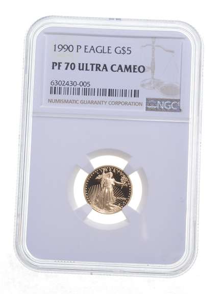 PF70 UCAM 1990-P $5 American Gold Eagle - Graded NGC