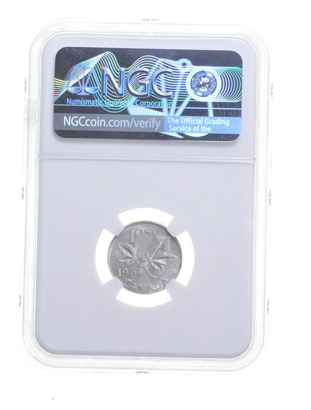 MINT ERROR MS62 1964 Canada 1 Cent Struck On 10C Planchet - Graded NGC