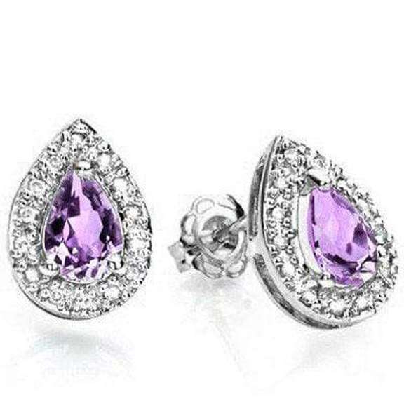 3/4 CARAT AMETHYST 925 STERLING SILVER EARRINGS