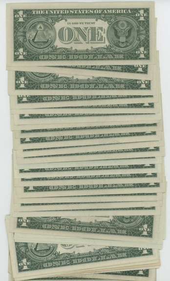 34 Crisp Uncirculated 1935 & 1957 $1 Silver Certificate notes