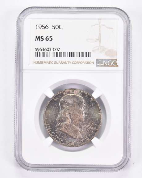 MS65 1956 Franklin Half Dollar - Graded NGC AWESOME Tone