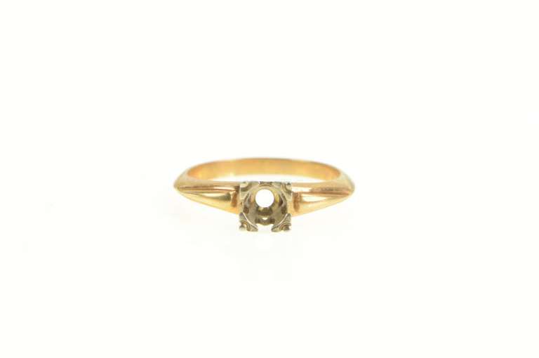14K Yellow Gold Vintage NOS 1950's 4.4mm Engagement Setting Ring