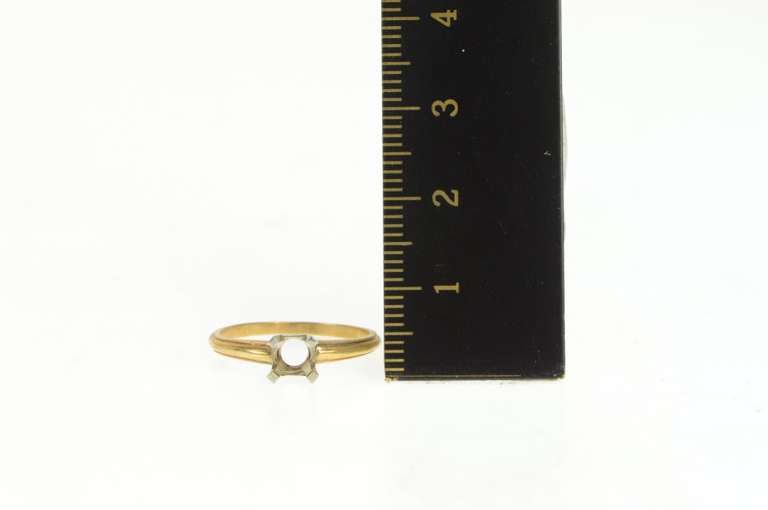 14K Yellow Gold Vintage NOS 1950's 4.9mm Engagement Setting Ring