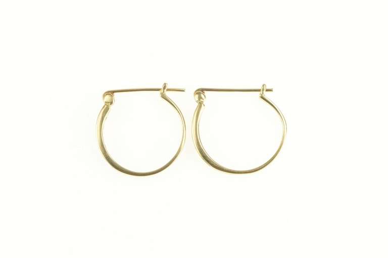 10K Yellow Gold Channel Classic Diamond Hoop Statement Earrings