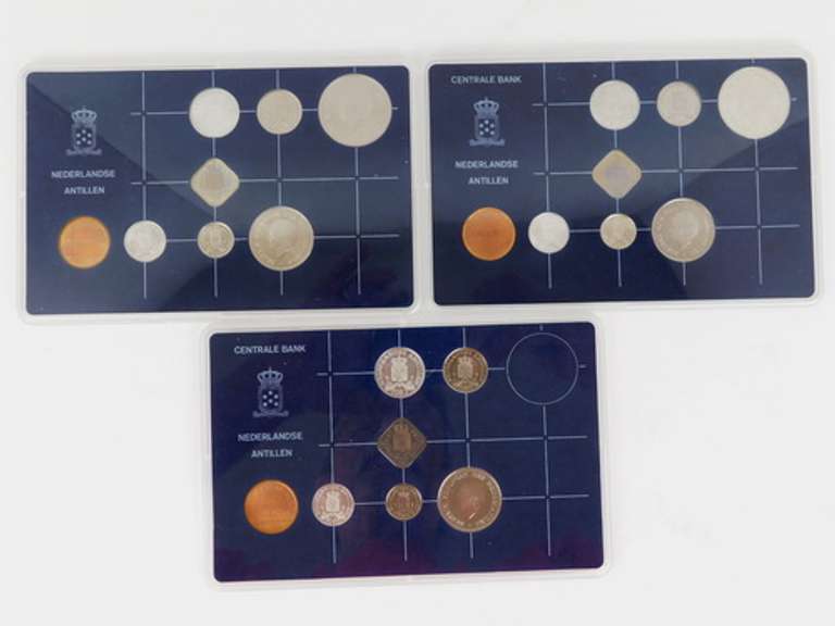 3 Nederlandse Antillen Proof Coin Sets