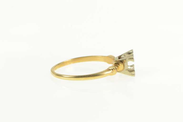 14K Yellow Gold 5.0mm Vintage NOS 1950's Engagement Setting Ring