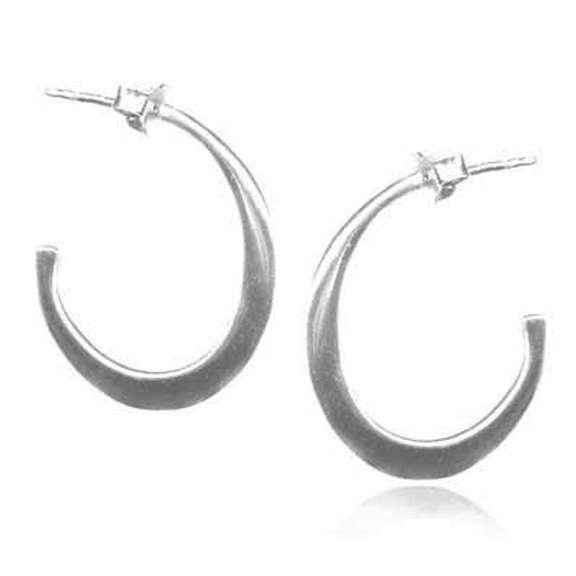 Sterling Silver Oval Hoop Earrings