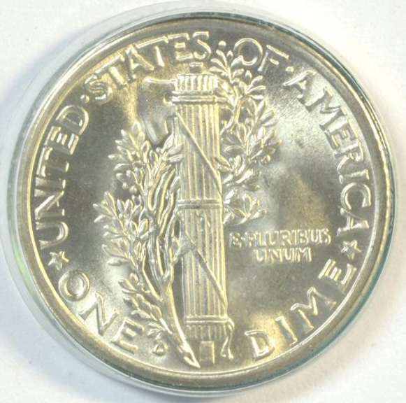 Superb Gem BU 1937-D Mercury Dime with Full Split Bands