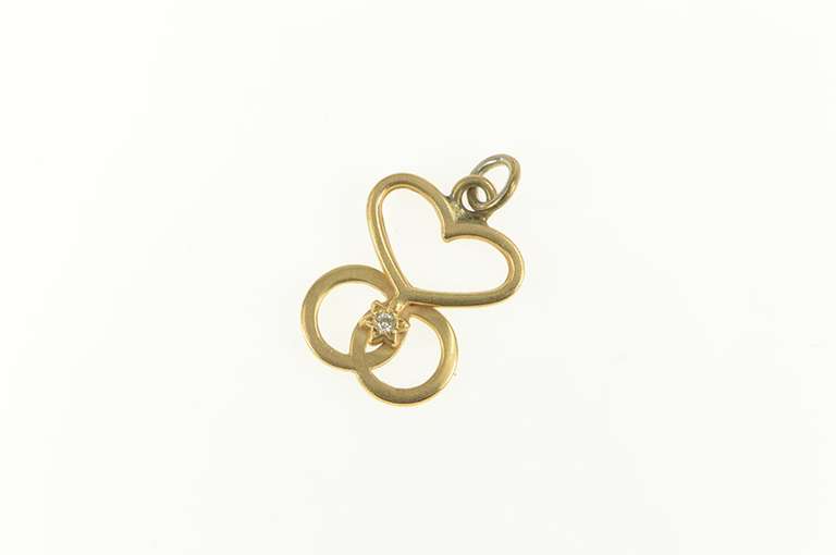 14K Yellow Gold Heart Ring Marriage Star of David Charm/Pendant