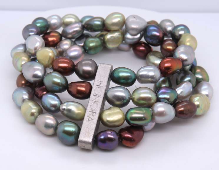 Honora Multi Color Pearl 4 Row Bracelet