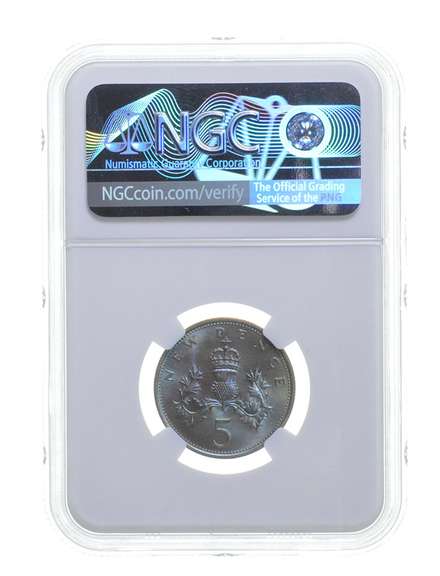 MS66 1968 Great Britain 5 Pence - Graded NGC - Beautiful Color