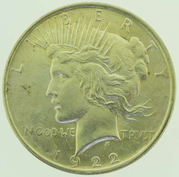 1922 Peace Silver Dollars $1 US Coin Flashy White Slider BU