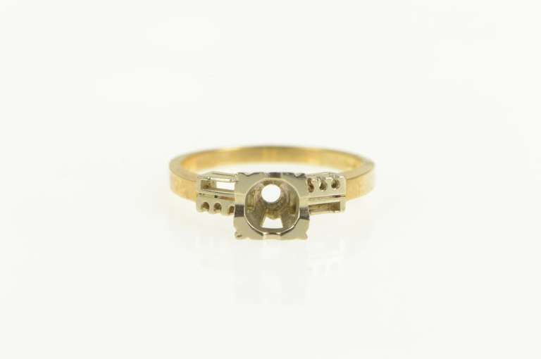 14K Yellow Gold Vintage NOS 1950's 4.25mm Engagement Setting Ring