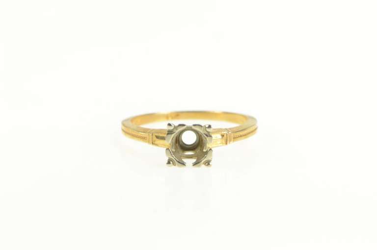 14K Yellow Gold 4.9mm Vintage NOS 1950's Engagement Setting Ring