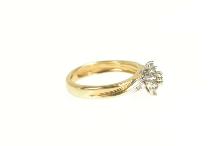 14K Yellow Gold Marquise Diamond Cluster Promise Ring