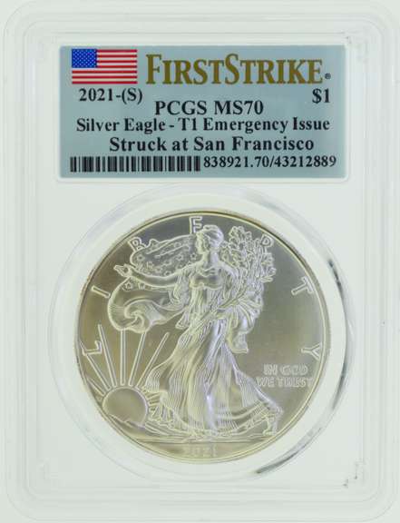 2021 Silver Dollar Eagle $1 PCGS MS70 First Strike