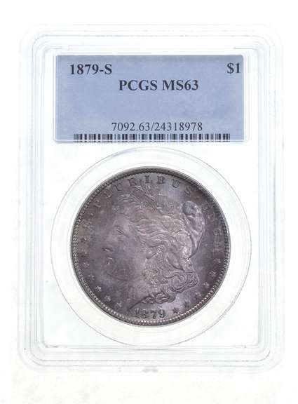 MS63 1879-S Morgan Silver Dollar - Graded PCGS - Black Beauty