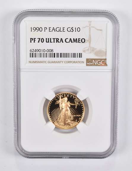 PF70 UCAM 1990-P $10 American Gold Eagle 1/4 Oz. .999 Fine Gold NGC