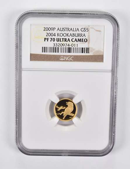 PF70 UCAM 2009-P Australia $5 Gold 2004 Kookaburra NGC