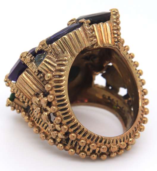 Stephen Dweck Multi Stone Bronze Ring
