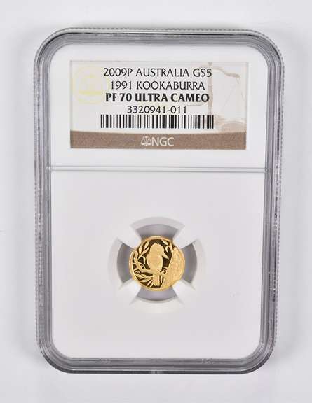 PF70 UCAM 2009-P Australia $5 Gold 1991 Kookaburra NGC