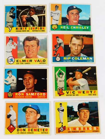 8 Topps 1960 Baseball Cards