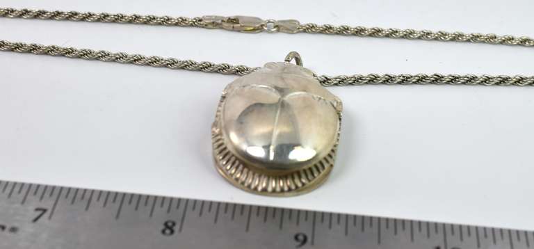 Sterling Silver Scarab Necklace
