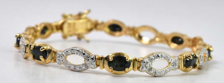 Vermeil Sapphire Bracelet With Silver Accents