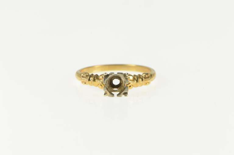 14K Yellow Gold Vintage NOS 1950's 4.2mm Engagement Setting Ring