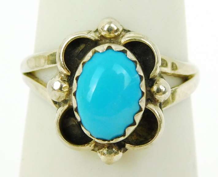 Vintage Child's Navajo Sterling Turquoise Ring