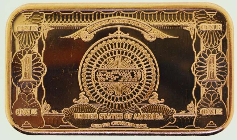 $1 Black Eagle Note of 1 oz .999 Copper Bars