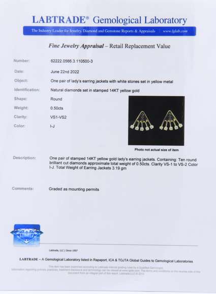 Dazzling Yellow Gold Diamond Spray Earring Jackets