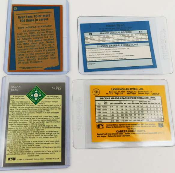 4 Nolan Ryan Baseball Cards