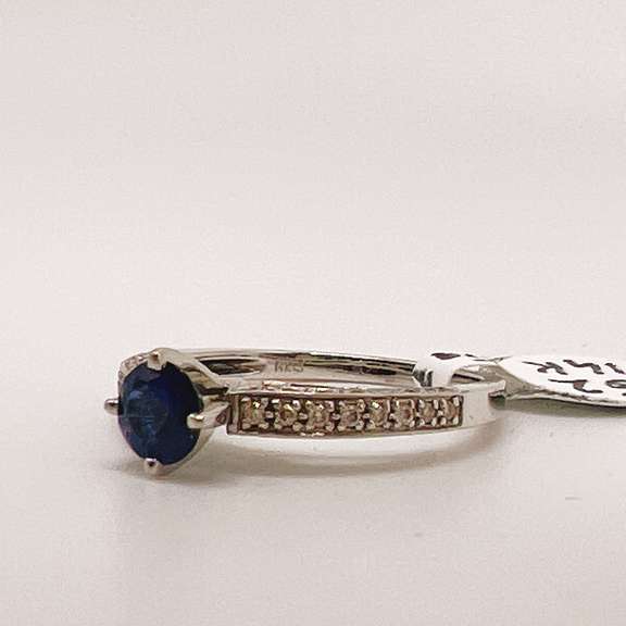 14kt Gold, Blue Sapphire, & Diamond Cocktail Ring