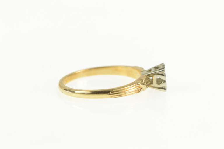 14K Yellow Gold 3.7mm Setting Vintage NOS 1950's Engagement Ring