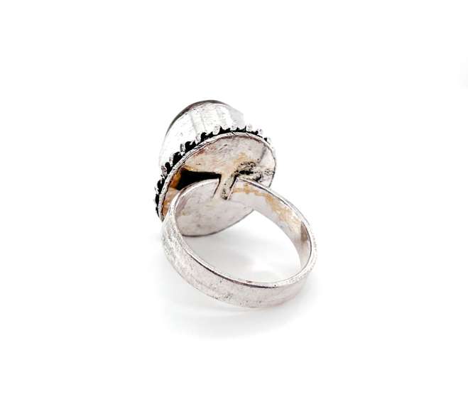 Petite Tiger's Eye in Rope Design Tibetan Silver Ring