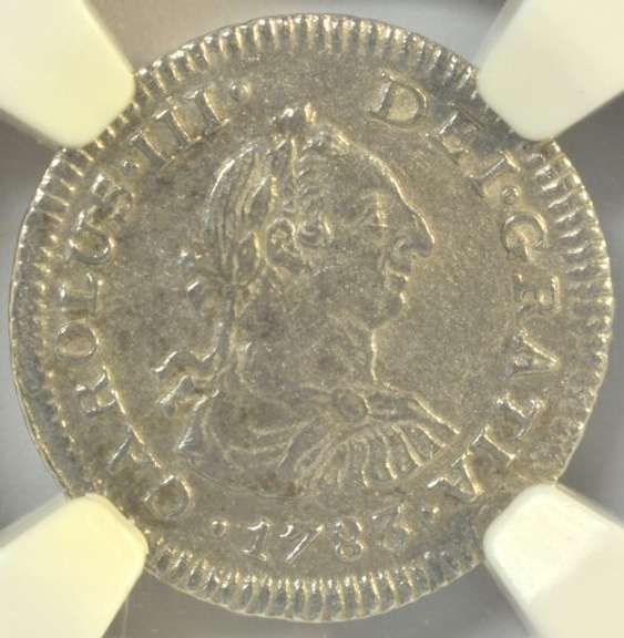 Scarce 1783 Mexico El Cazador 1/2 Real. NGC Genuine holder