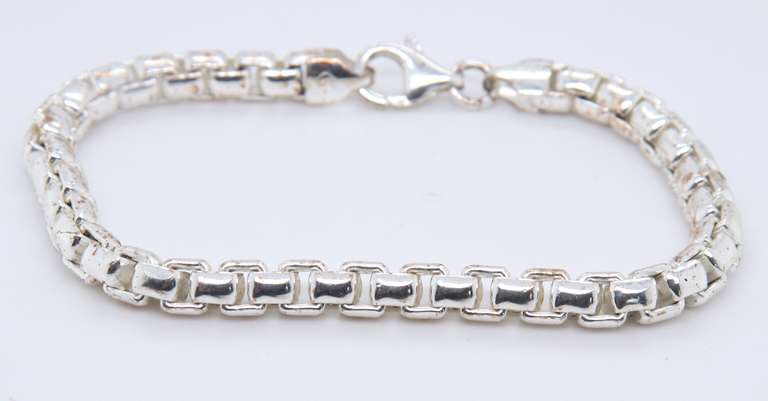 Vintage Italian Sterling Silver Box Bracelet