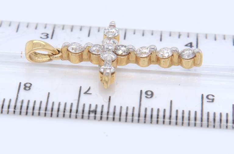 Fantastic Yellow Gold Diamond Cross Pendant