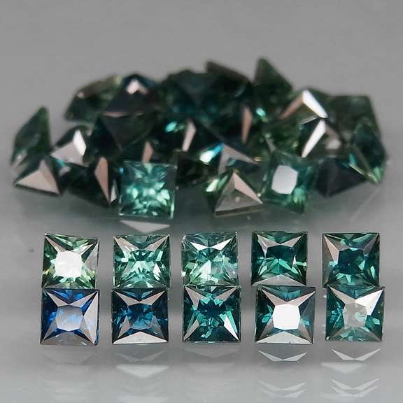 Heated only! 4.28ct princess cut Australian Sapphire set