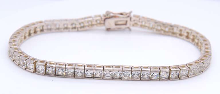 2 Lot of Sterling Silver Cubic Zirconia Tennis Bracelet