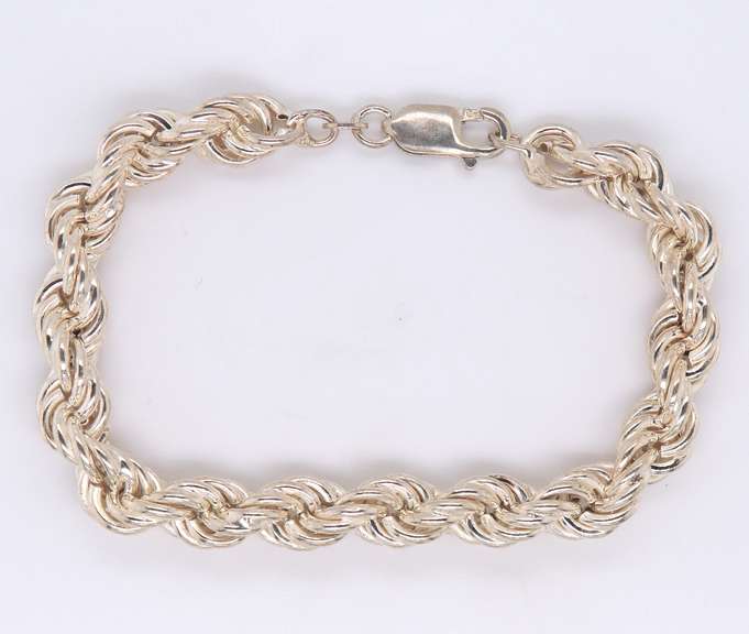 Vintage Italian 925 Sterling Silver Rope Bracelet