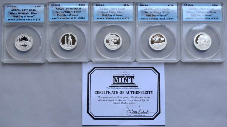 2013 S Cased Silver Quarter Proof 70 National Parks Set
