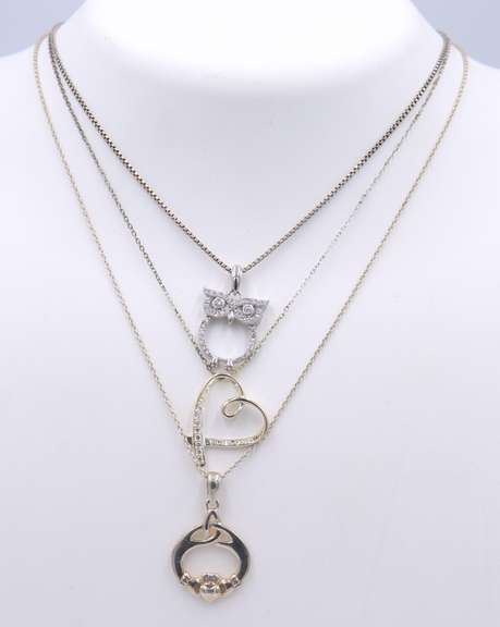 Vintage Sterling Silver Lot of 3 Necklaces