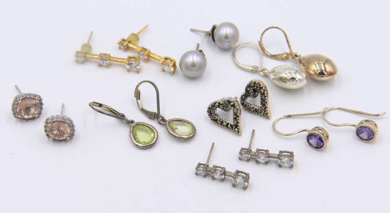 Group Lot of Vintage Sterling Silver Earrings