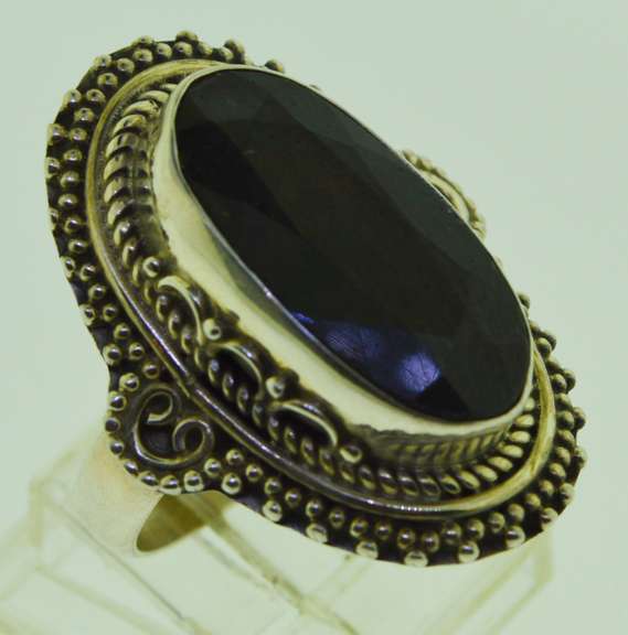 Vintage Sterling Silver Raw Ruby Ring
