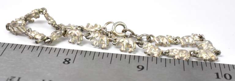 Sterling Silver Elephant Bracelet