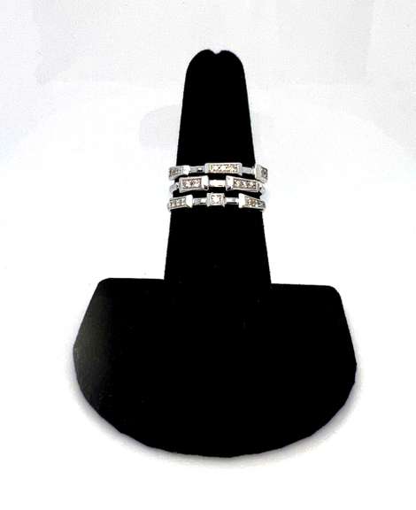 Fabulous 18kt White Gold Diamond Triple Band Ring