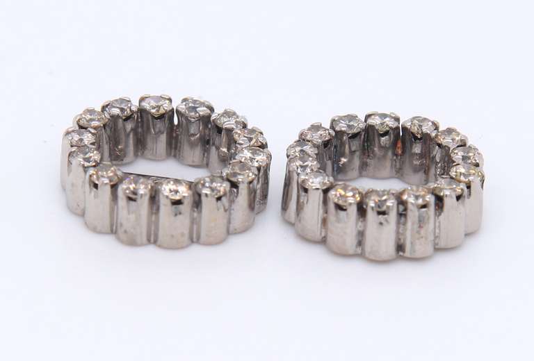 Dazzling White Gold Diamond Halo Earrings Jackets